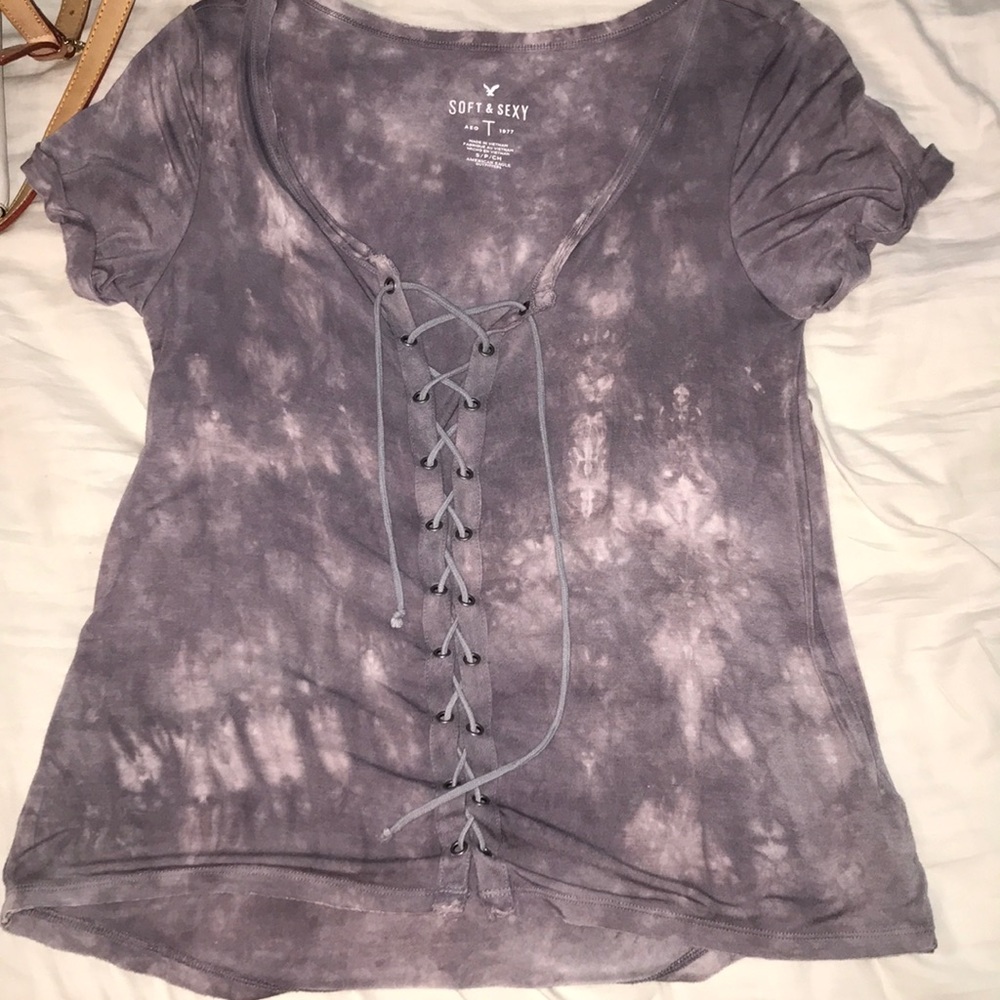 purple tie dye top